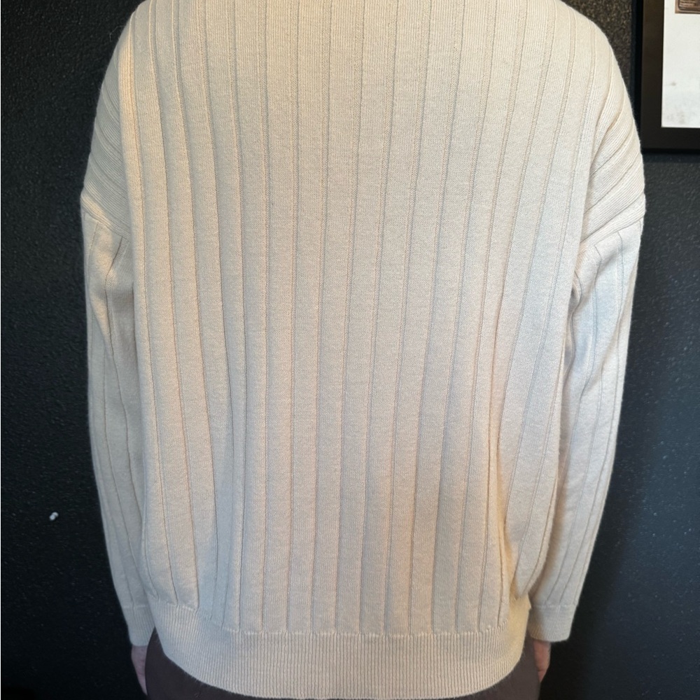 Cream Ribbed Knit Sweater - Picture 5 of 5